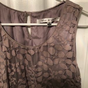 Max Studio grey floral pleated dress